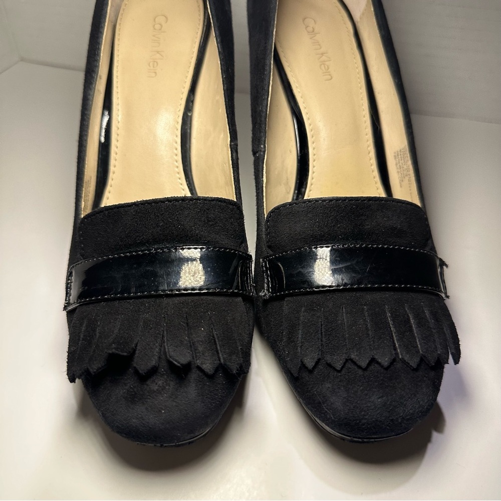 Calvin Klein Suede Loafer Style Heels size 6 1/2